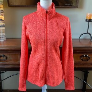 Danskin Now Zip Up Sweater. Bright Orange. Size S